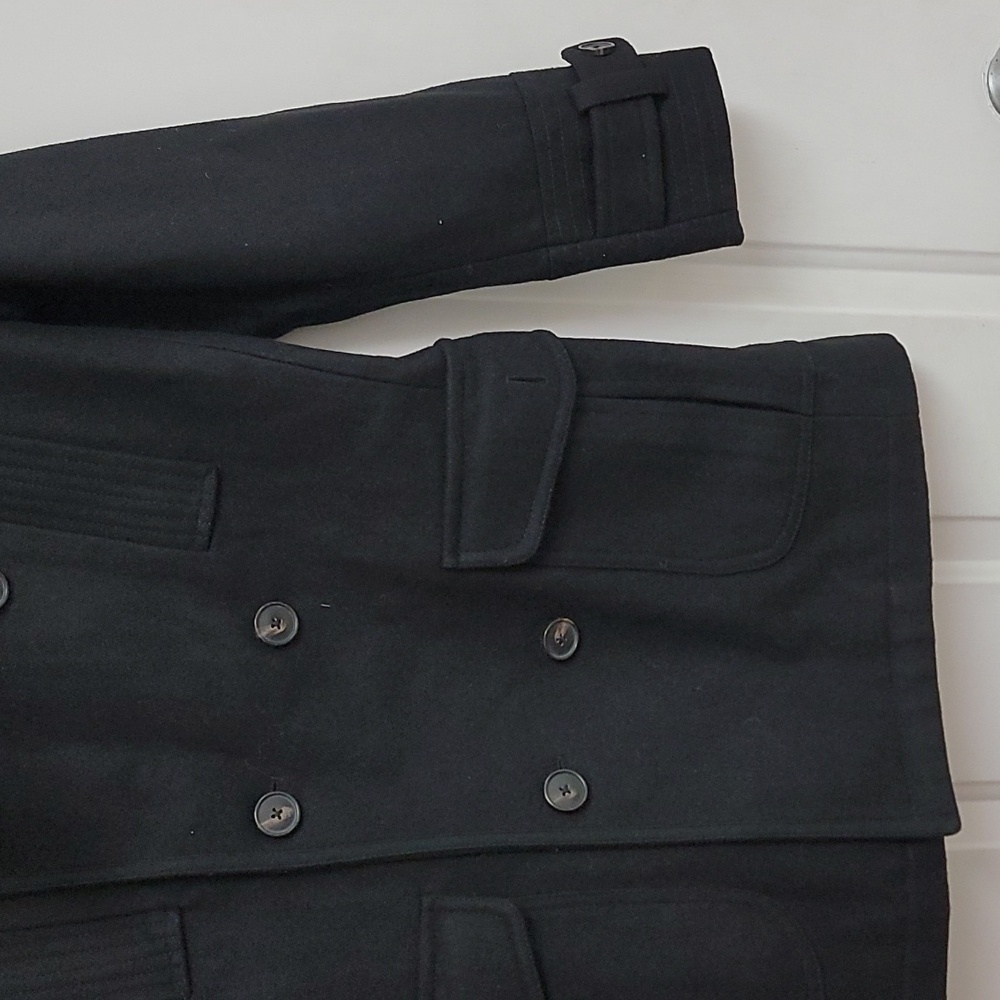 Jack and Jones Wool TIm Coat Dbl Breastd Dbl Collar peacoat Mens - Picture 5 of 14